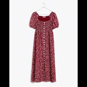 Lucie Smocked Button-Front Midi Dress in Batik Vine. Worn once! Sz.XXS
